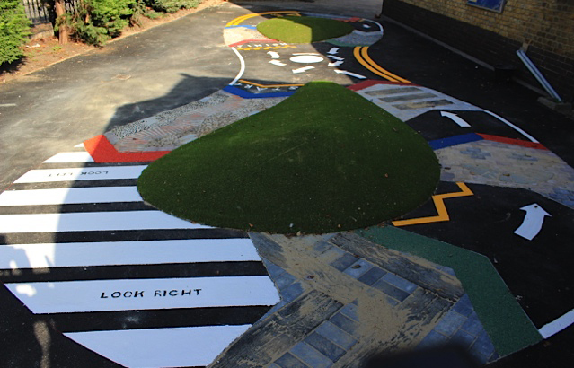 School racetrack for bikes and trikes