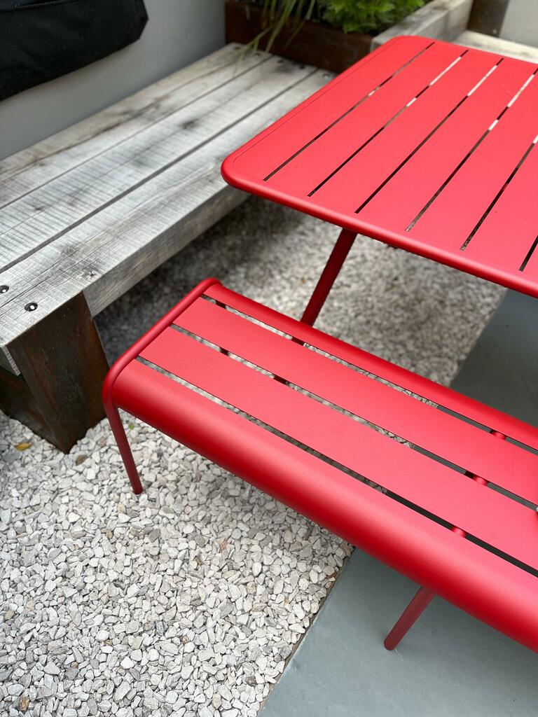 Outdoor table and bench