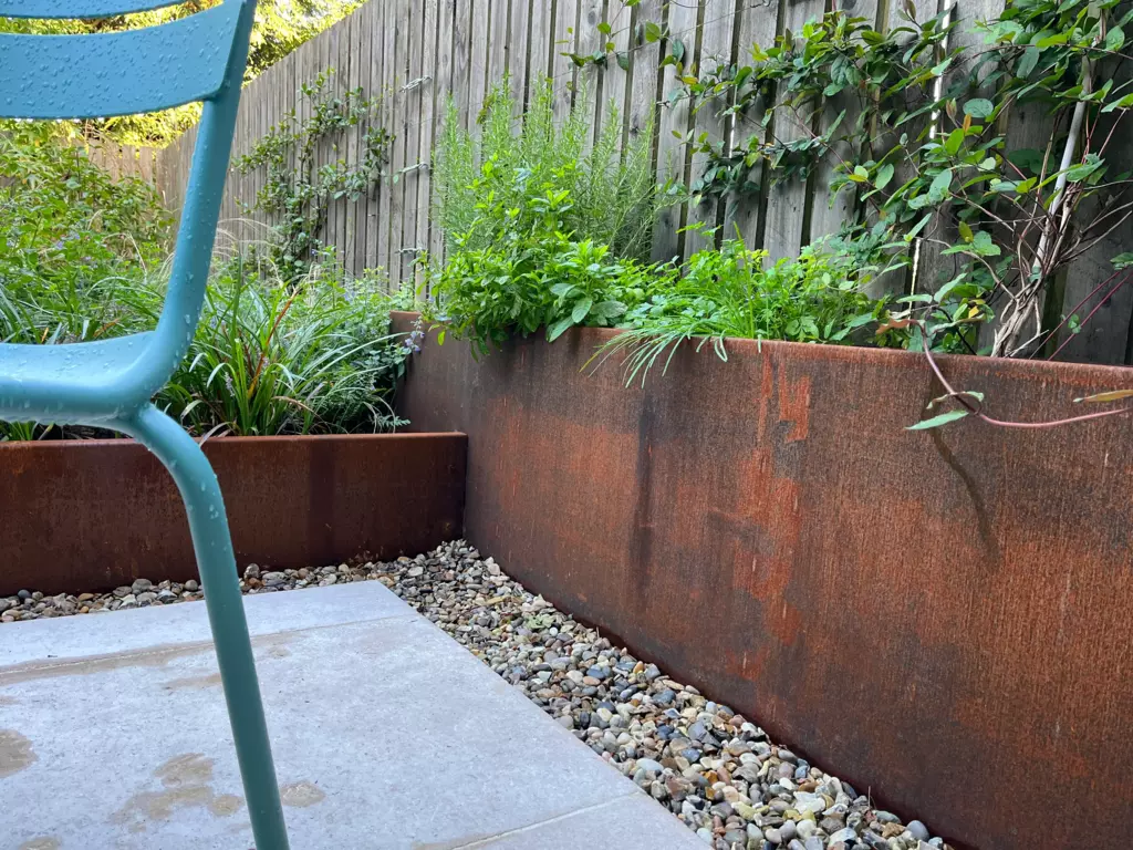 Totterdown garden corten steel trough